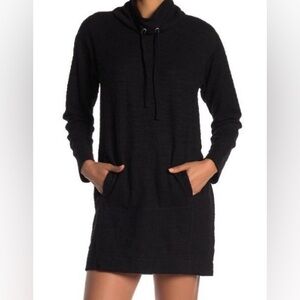 Y2K Max Studio Boucle Knit Funnel Neck Sweatshirt Mini Dress Size S